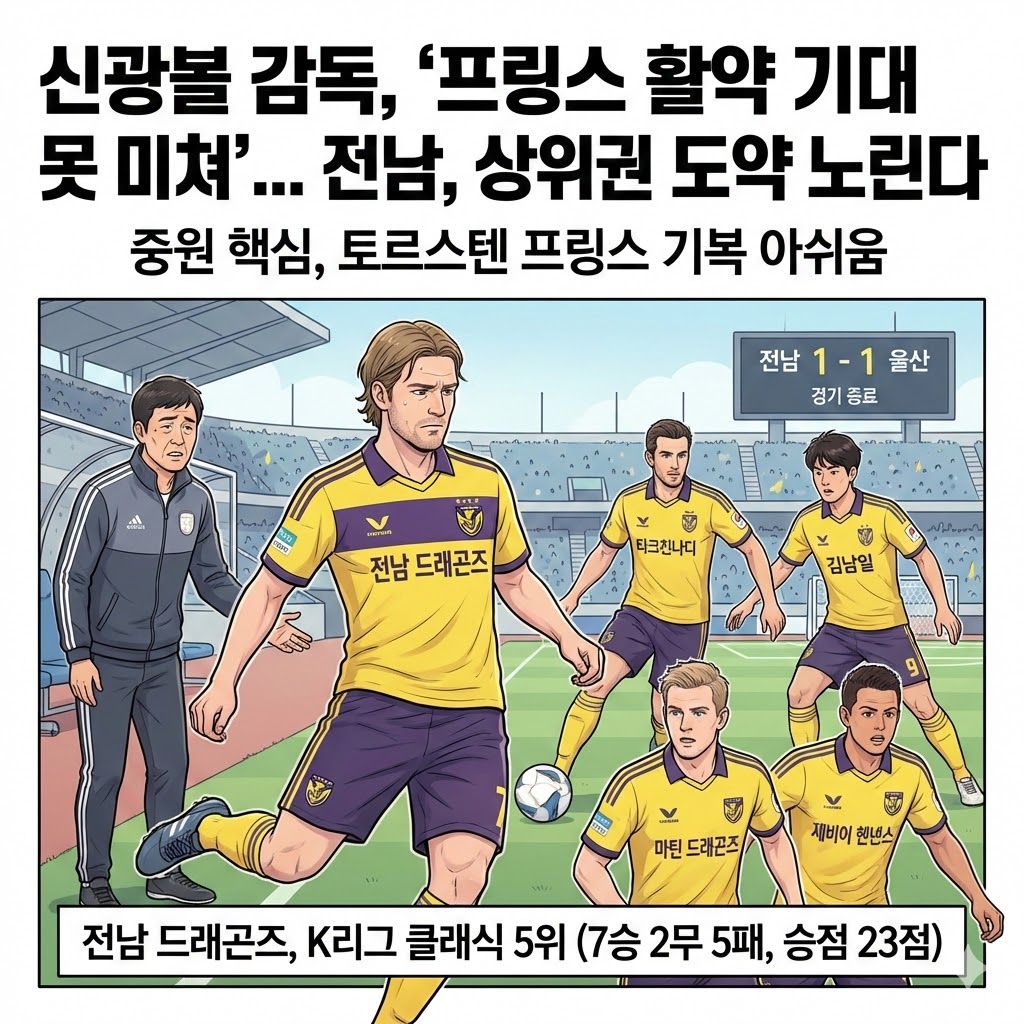 전남 감독, [프링스] 이름값 못했다, 쓴소리